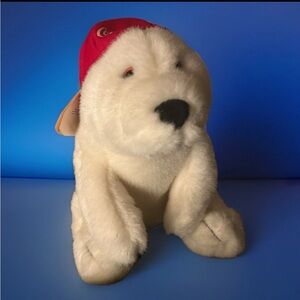 Coca Cola Polar Bear Plush 1993 Teddy  13” Plush Dakin Red ball cap